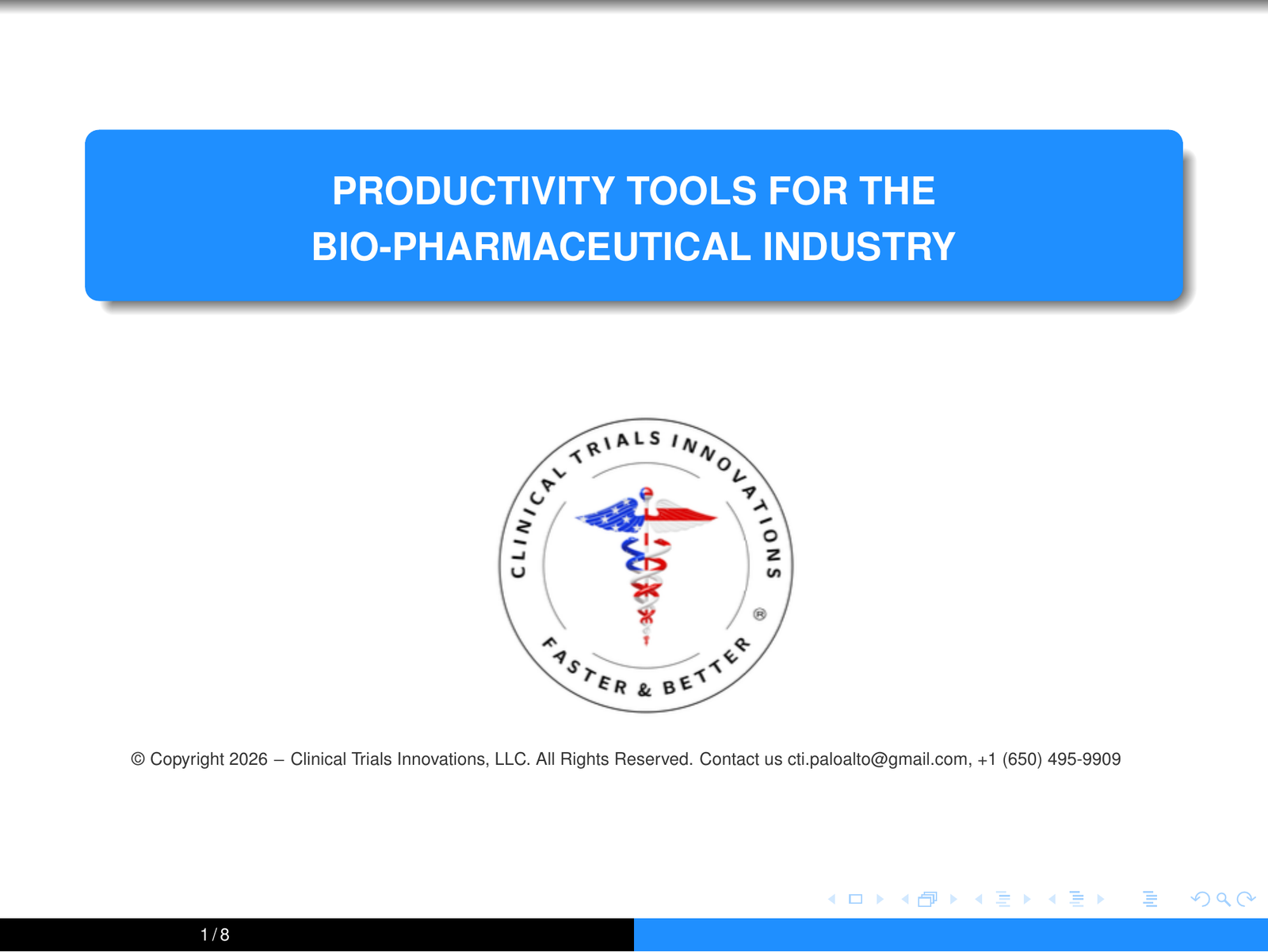 Productivity tools for the bio-pharmaceutical industry — September 16, 2026