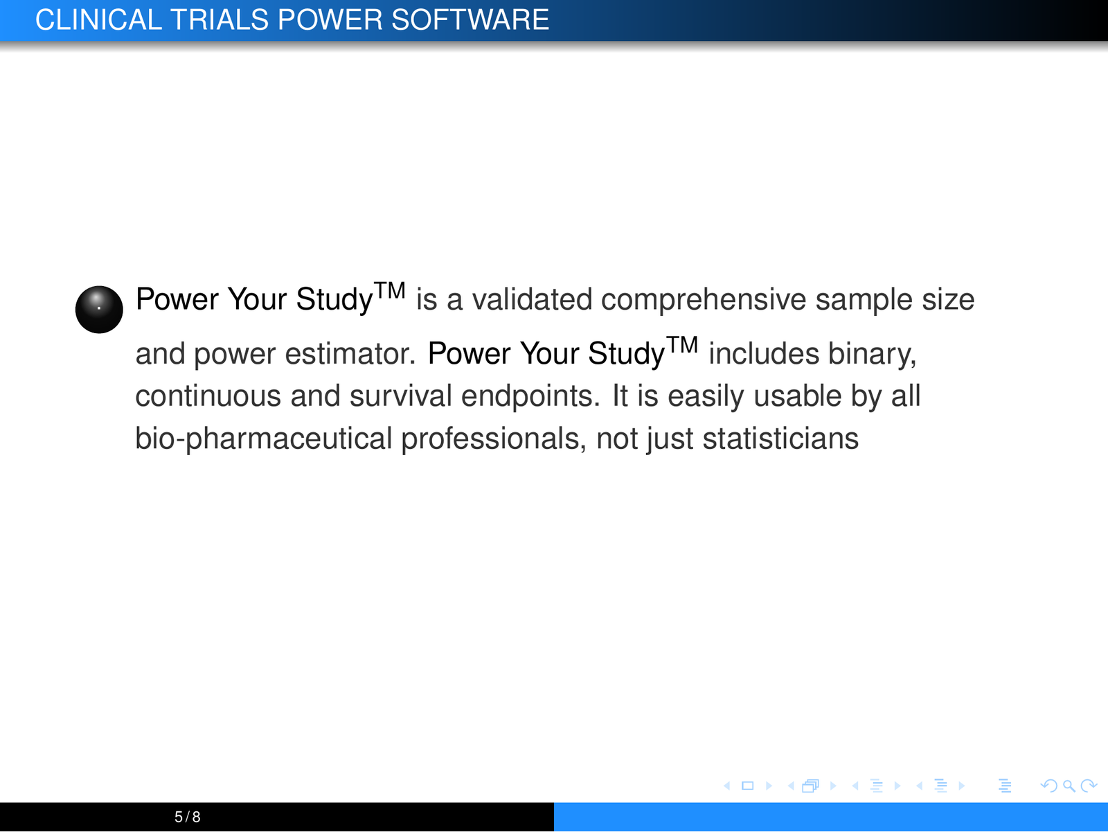 Power Your Study — sample size and power estimation