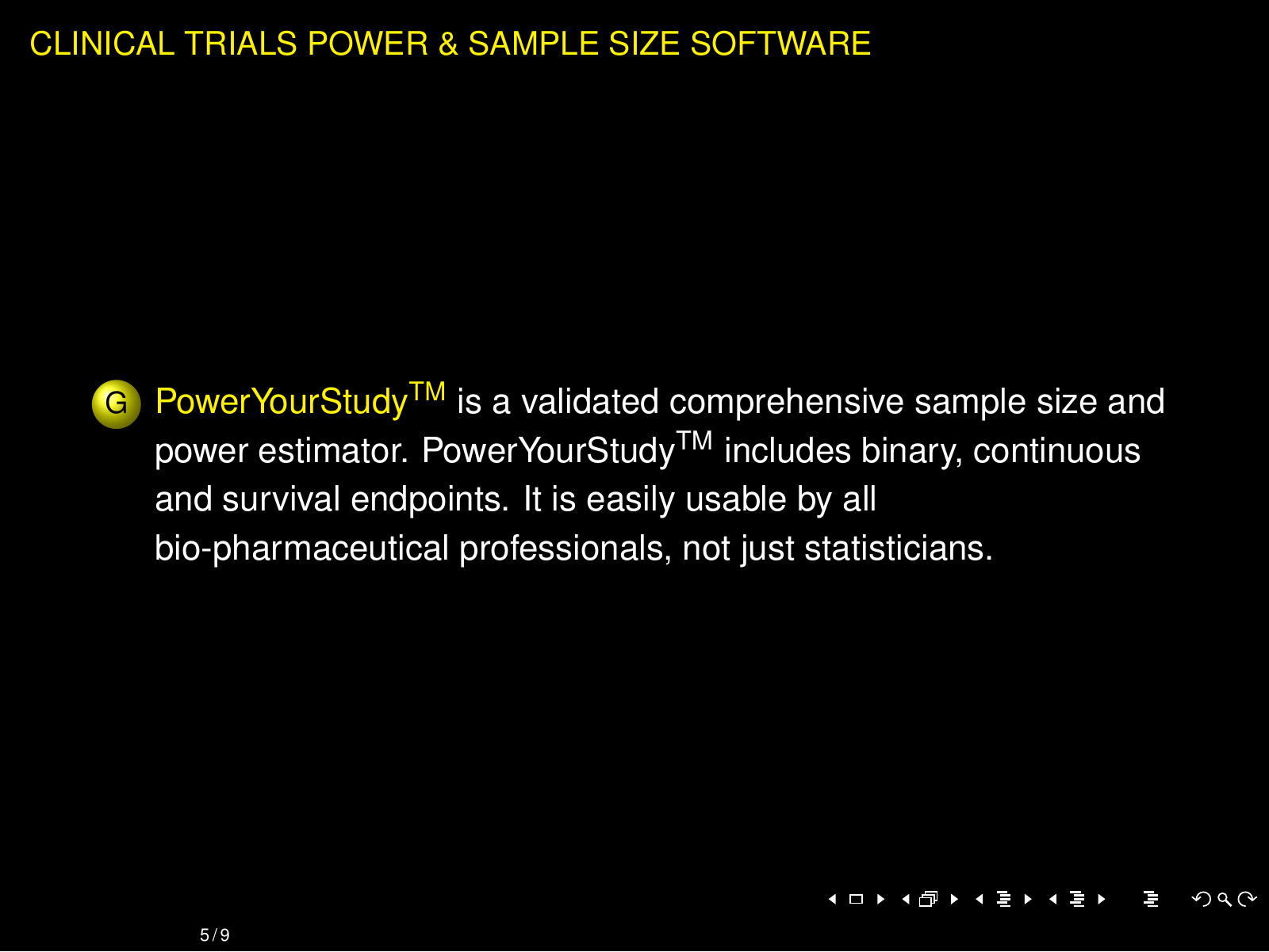 PowerYourStudy: clinical trial power and sample size