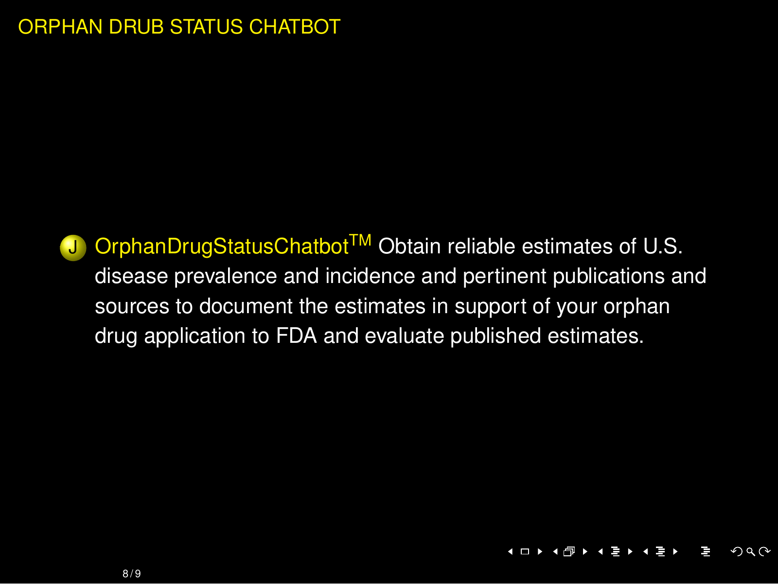 Orphan drug status chatbot